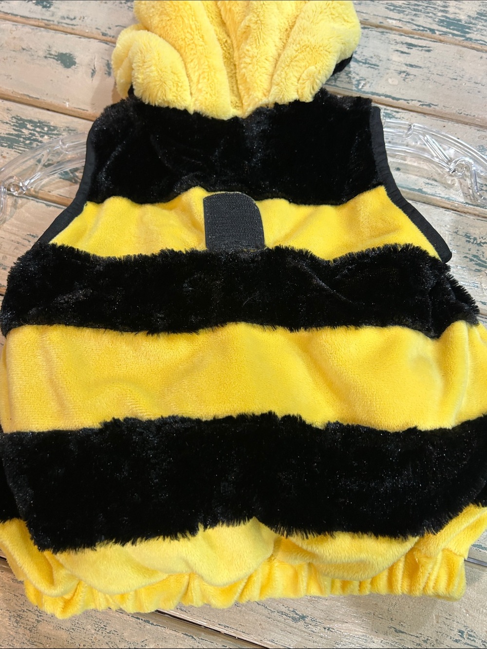 Infant Plush Yellow & Black Bumblebee Costume with Wings Size 6-12 Months - Picture 3 of 9